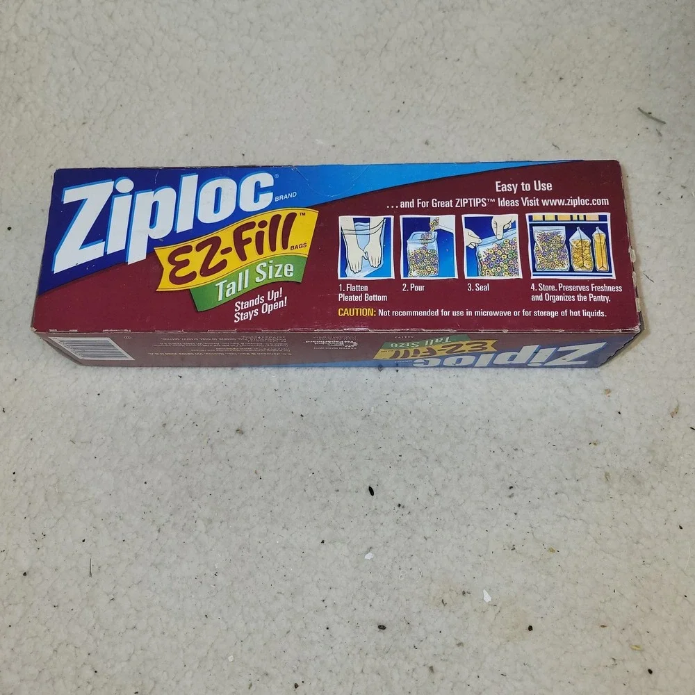 Ziploc EZ-Fill Tall Size Bags Discontinued Retired Stand Up 12‎ Ct